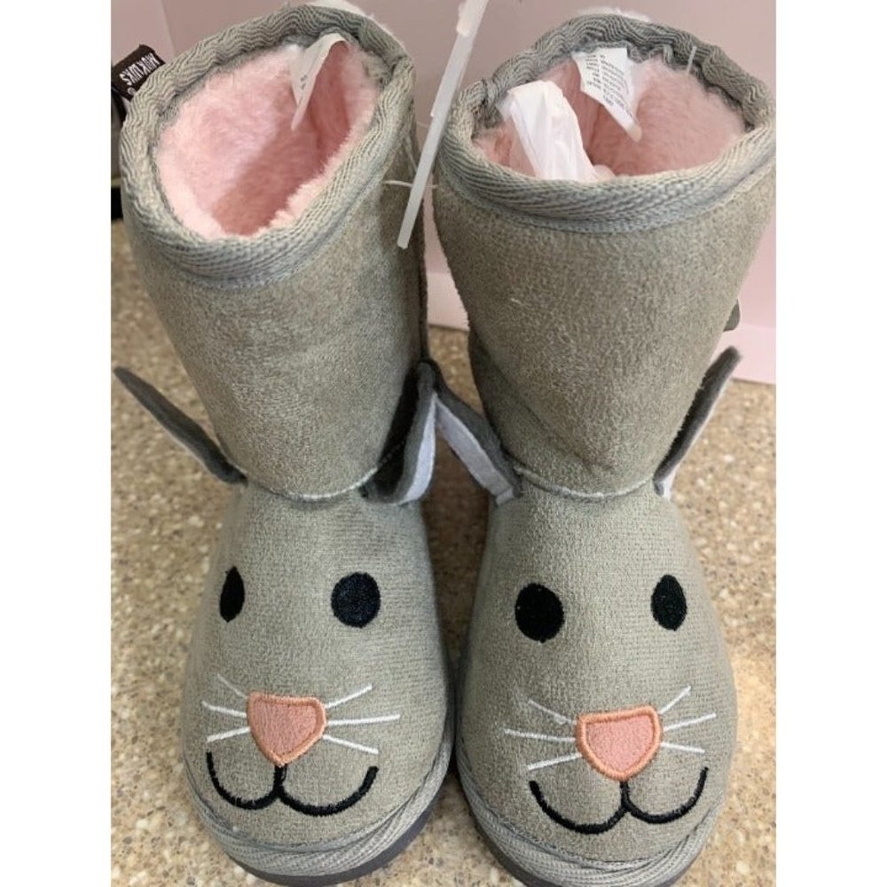 MUKS LUKS Gray Bonnie Bunny Boot - Unisex SIZE 9 and 10 - Picture 1 of 10